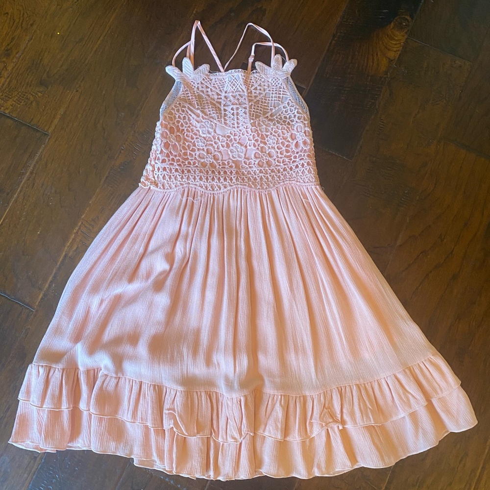 Girls Pink Embroidered Dress